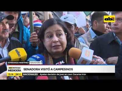 Senadora visitó a campesinos - Tv - ABC Color