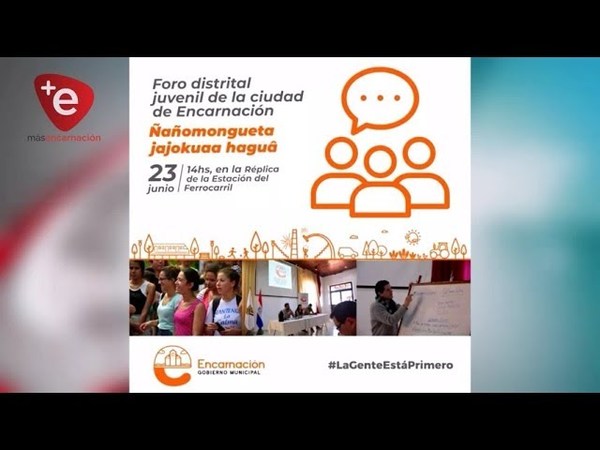 DEBATIRÁN SITUACIÓN DE JÓVENES EN FORO DISTRITAL JUVENIL EN ENCARNACIÓN