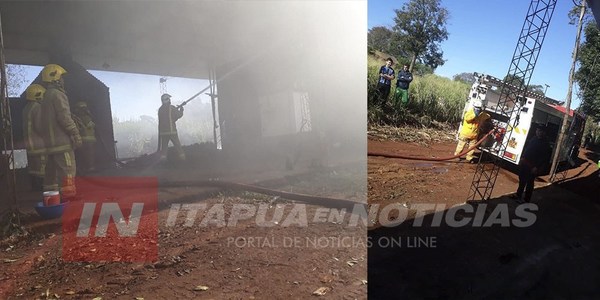 INCENDIO A YERBATERA DEJA PÉRDIDAS POR CASI GS. 150.000.000.