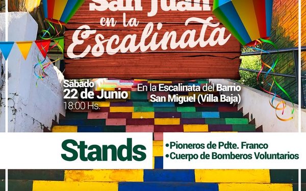 Preparan fiesta de San Juan en escalinata de Franco