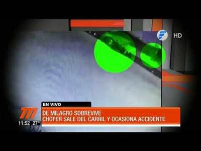 Chofer sale del carril y ocasiona accidente