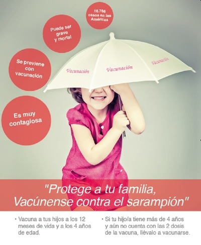 Riesgo de reintroducción del virus sarampión sigue latente, ¡a vacunarse!