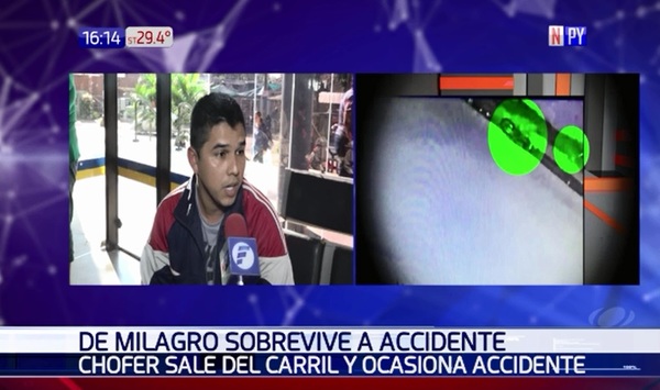 Sobrevivió de milagro tras ser embestido por bus que jugaba carrera | Noticias Paraguay