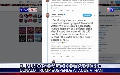 Donald Trump suspende bombardeo a Irán | Noticias Paraguay
