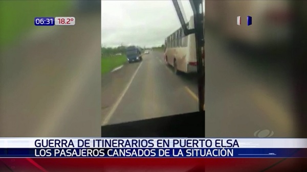 Criminal guerra de buses por itinerario en Puerto Elsa | Noticias Paraguay