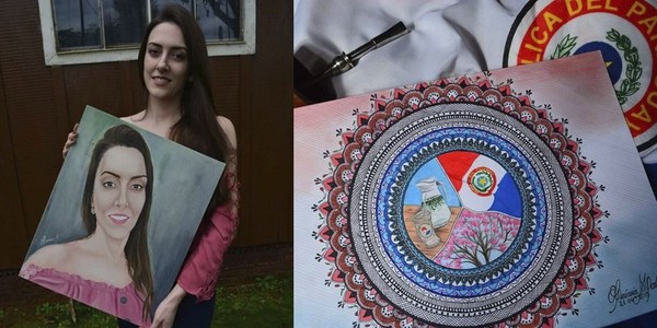 UNA TALENTOSA ITAPUENSE MUESTRA SUS OBRAS DE ARTE.