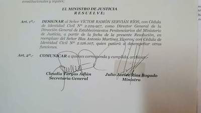 Apartan del cargo e instruyen sumario al director de Establecimientos Penitenciarios - .::RADIO NACIONAL::.