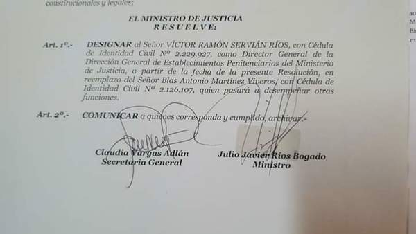 Apartan del cargo e instruyen sumario al director de Establecimientos Penitenciarios - .::RADIO NACIONAL::.