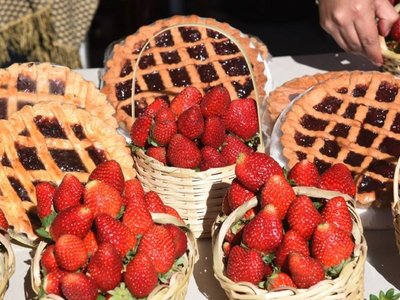 Frutilla todo el año en Areguá: Con     varios productos en nuevo puesto