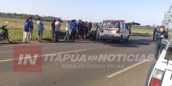 CNEL. BOGADO: PEATÓN EMBESTIDO POR AUTOMÓVIL SOBRE LA RUTA 1.