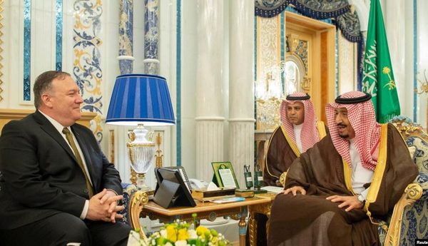Pompeo se reúne con el rey de Arabia Saudí en gira por tensión sobre Irán