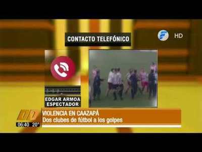 Violencia en el fútbol. Dos clubes a los golpes en Caazapá