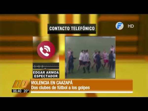 Violencia en el fútbol. Dos clubes a los golpes en Caazapá