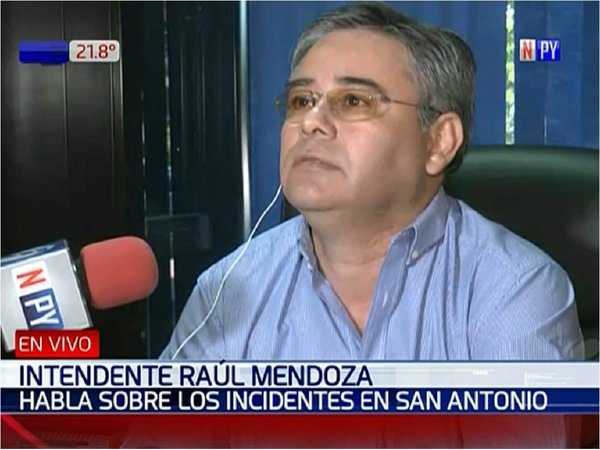 Intendente de San Antonio admite que se ofuscó y culpa a Efraín Alegre