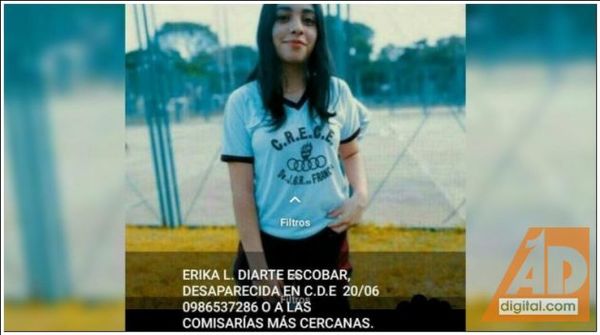 Adolescente dejó una carta, desapareció y hace cuatro días su familia la busca