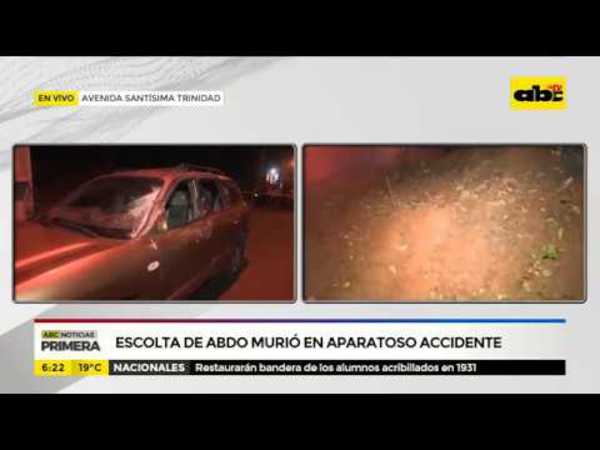 Escolta de Abdo murió en aparatoso accidente - Tv - ABC Color