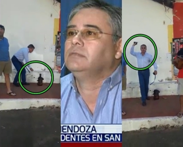 Intendente le lanzó una guampa a una mujer