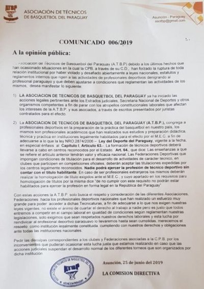 Asociación de Técnicos busca paro total - Deportes - ABC Color