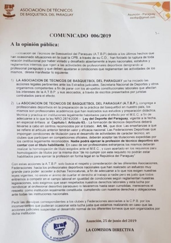 Asociación de Técnicos busca paro total - Deportes - ABC Color