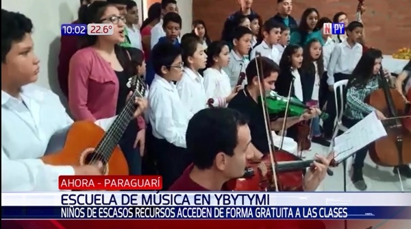 Niños acuden a escuela de música gratuita en Ybytimí | Noticias Paraguay