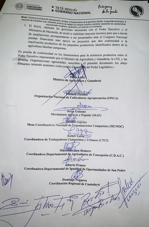Anuncian acuerdo entre Gobierno y Coordinadora Intersectorial Campesina - .::RADIO NACIONAL::.