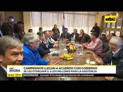 Campesinos llegan a un acuerdo con el gobierno - Tv - ABC Color