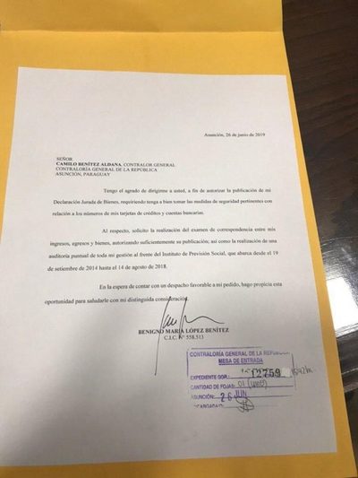 Benigno pide se audite su gestión en el IPS