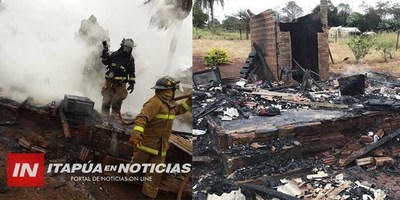 TRP: INCENDIÓ CONSUMIÓ POR COMPLETO UNA VIVIENDA.