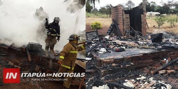 TRP: INCENDIÓ CONSUMIÓ POR COMPLETO UNA VIVIENDA.