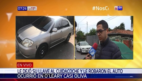 Dejó sus llaves al 'cuidacoches' y le robaron el auto | Noticias Paraguay