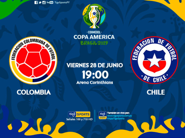 Colombia y Chile se miden en Sao Paulo por un boleto a la semifinal