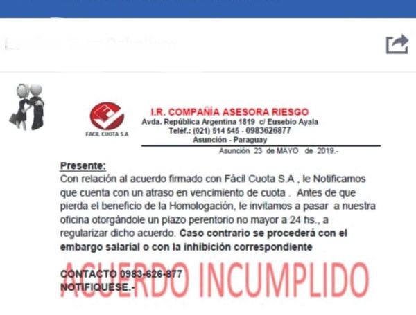Acreedores que hostiguen a través de Facebook serán sumariados