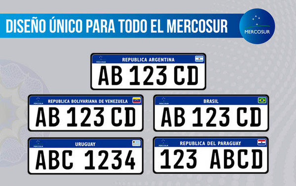 Desde hoy, chapas con formato único para Mercosur - ADN Paraguayo