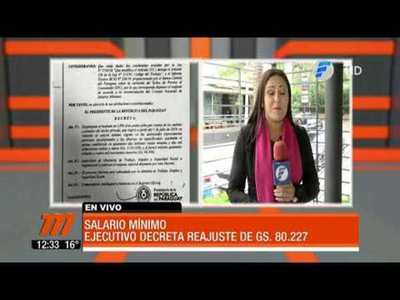 Ejecutivo decreta reajuste del salario mínimo