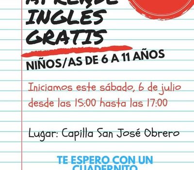 Brindarán clases gratuitas de inglés en capilla de Franco
