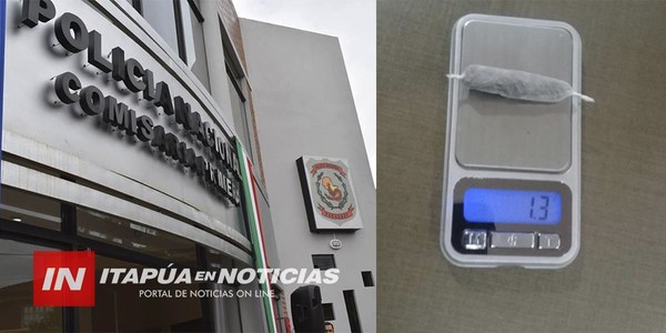 POLICÍA APREHENDIÓ A JOVEN CON TOCOS DE MARIHUANA EN CÉNTRICO BARRIO