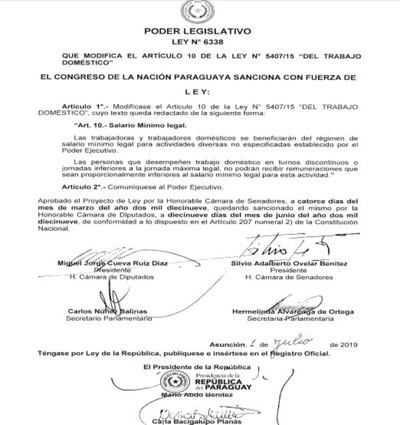 Ejecutivo promulga ley de trabajo doméstico - Radio 1000 AM