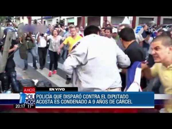 Policía que disparó a diputado es condenado a 9 años de cárcel