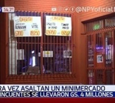 Asaltan minimercado y se llevan G. 4 millones  - Paraguay.com