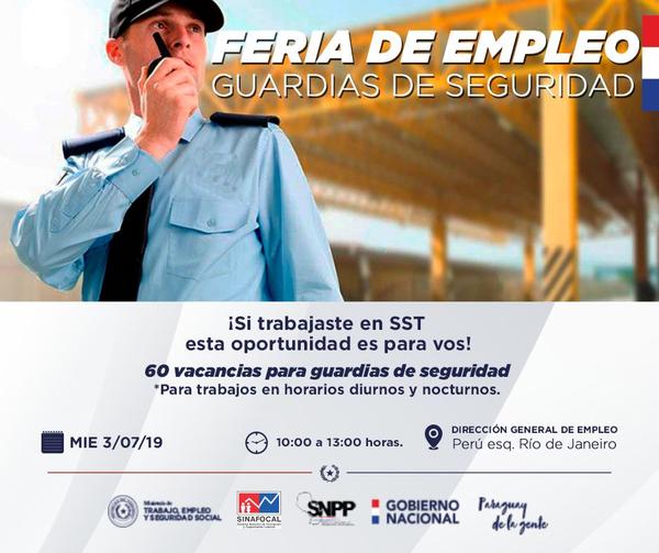 Anuncian unas 60 vacancias para Seguridad Privada en Feria de Empleo - .::RADIO NACIONAL::.