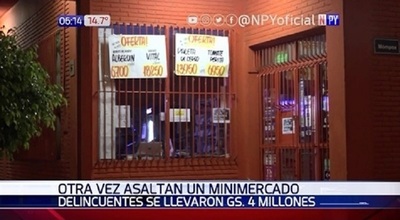 Asaltan minimercado y se llevan G. 4 millones | Noticias Paraguay