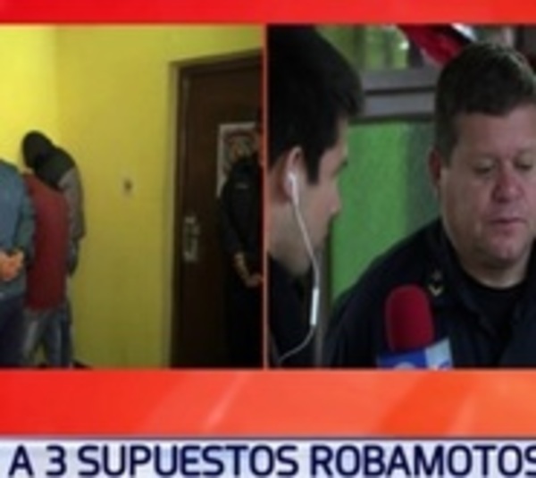 Capturan a tres supuestos roba motos: uno de ellos tenía una sonda - Paraguay.com