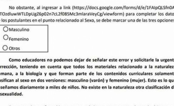 "Masculino, Femenino, Otros"; polémica por formulario "Mi Oportunidad"