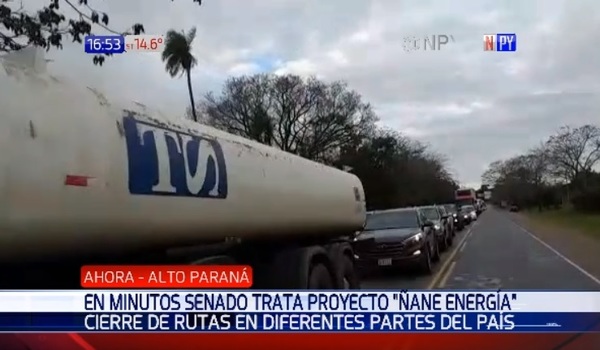 Reportan cierres de rutas para aprobar ley Ñane Energía | Noticias Paraguay