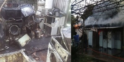 INCENDIO DE TALLER EN B° CHAIPÉ DEJÓ IMPORTANTES DAÑOS MATERIALES