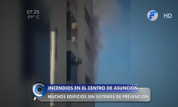 Precario sistema de prevención de incendios en edificios de Asunción | Noticias Paraguay