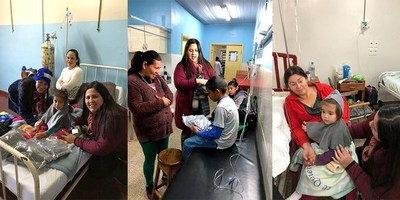ENTREGA DE PINTORESCOS PONCHITOS CON CAPUCHAS EN EL HOSPITAL REGIONAL Y PEDIÁTRICO.