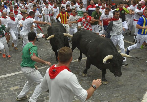Tres corneados en primer encierro de los Sanfermines en España
