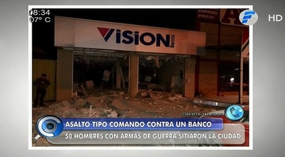 Grupo armado asaltó y dinamitó un banco en San Pedro | Noticias Paraguay