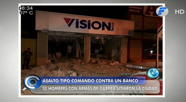 Grupo armado asaltó y dinamitó un banco en San Pedro | Noticias Paraguay